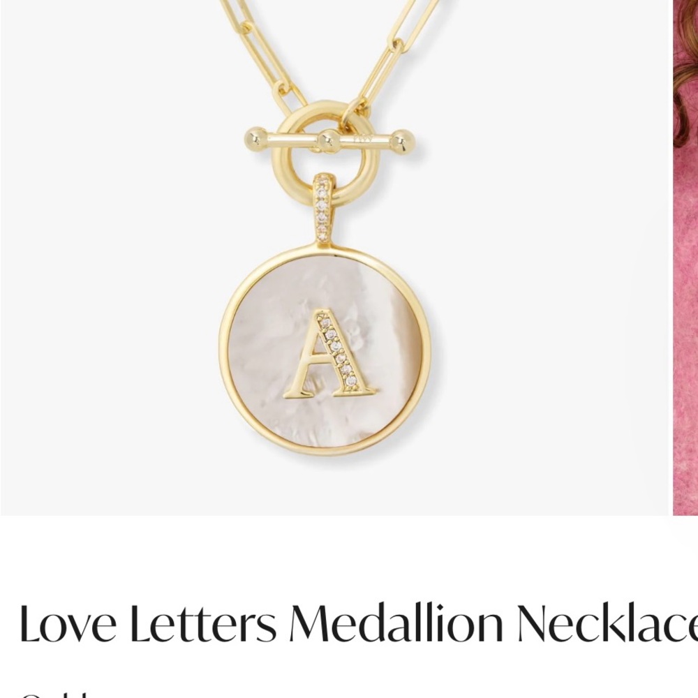 Melinda Maria Love Letters Medallion “A” Necklace